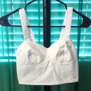 Hollister White Bralette Crop Top